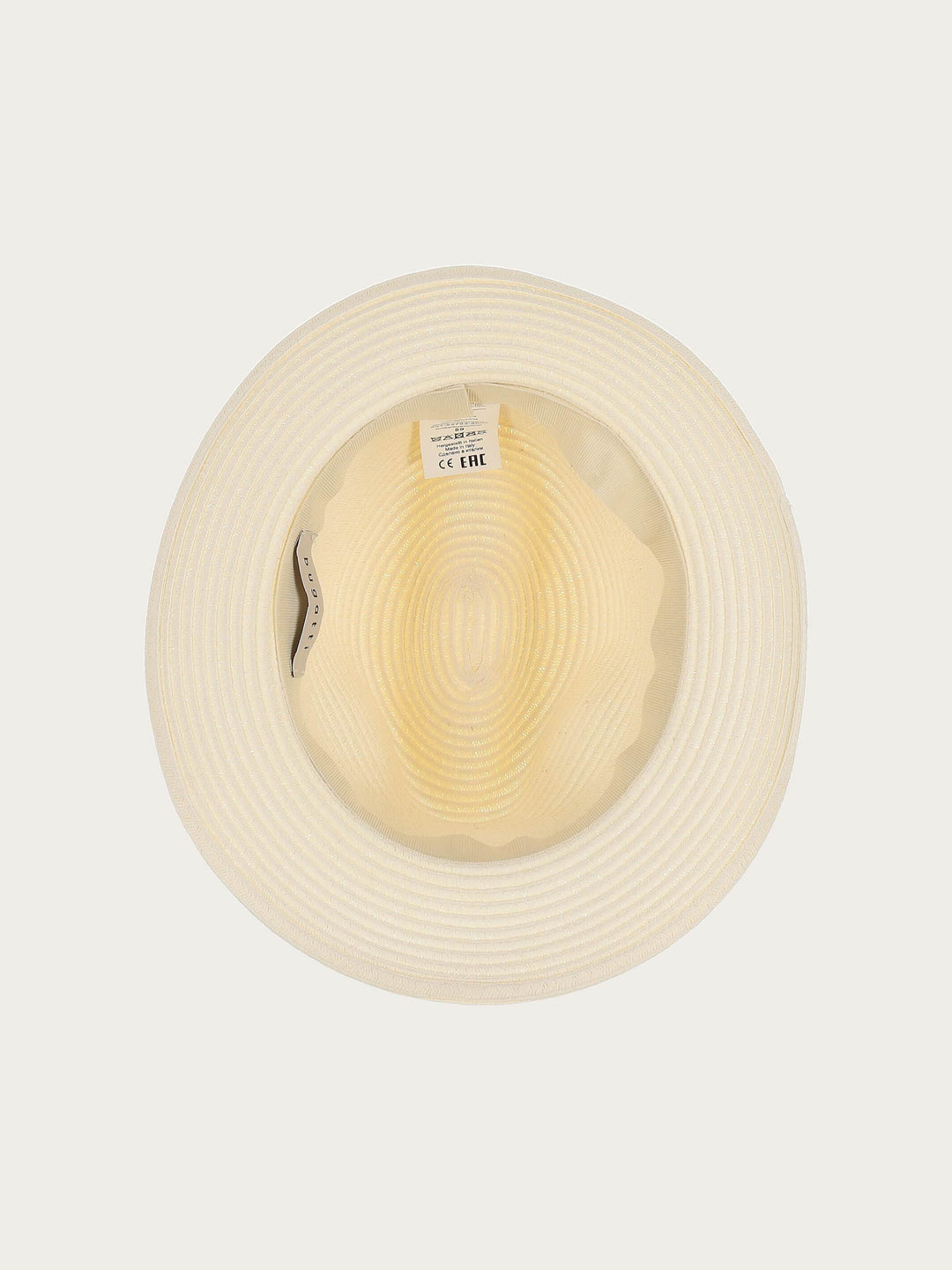 Einfarbiger Sommer-Fedora mit Leder-Hutband - off white / 57 | 629003-020-57