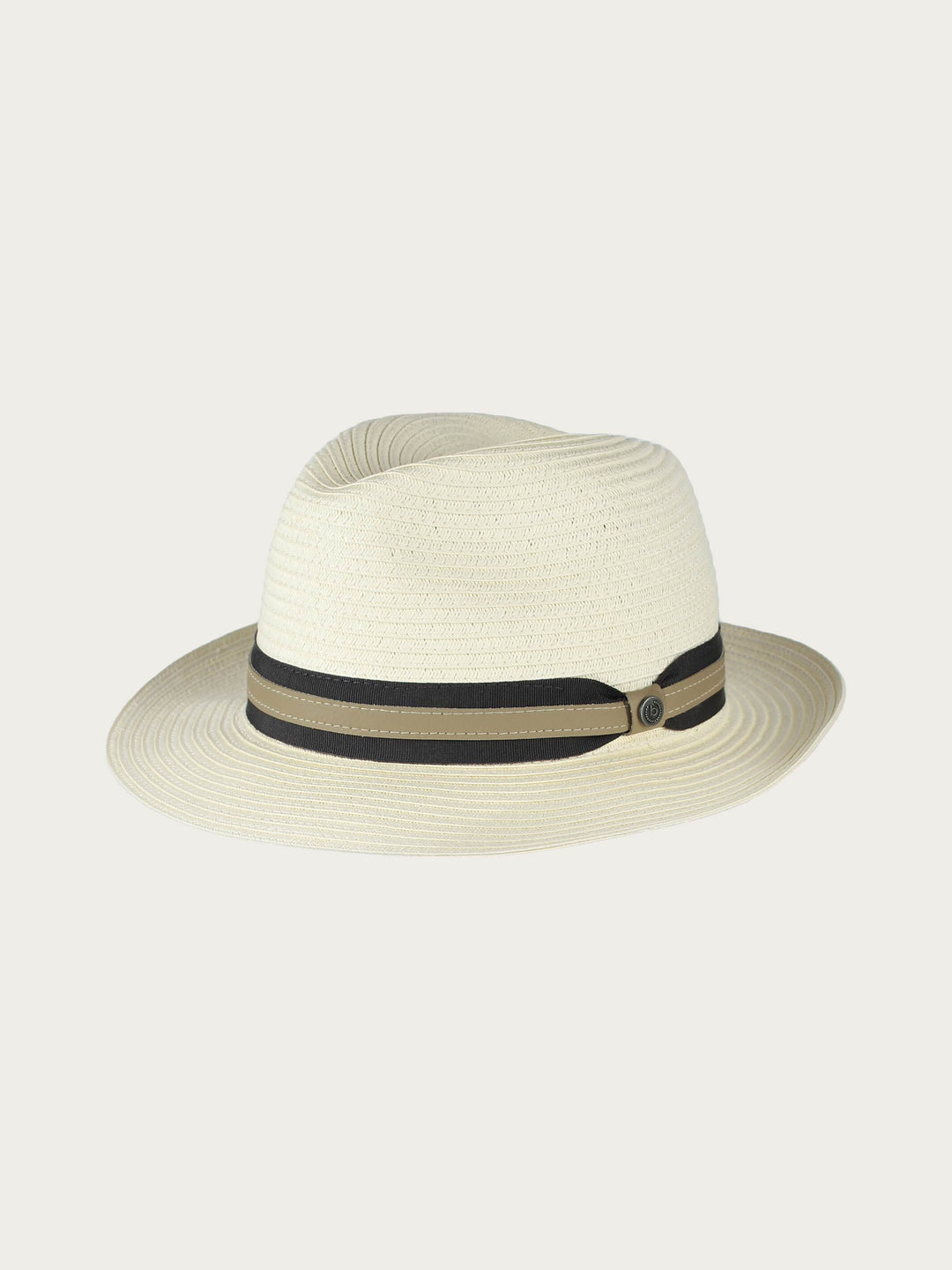 Einfarbiger Sommer-Fedora mit Leder-Hutband - off white / 57 | 629003-020-57