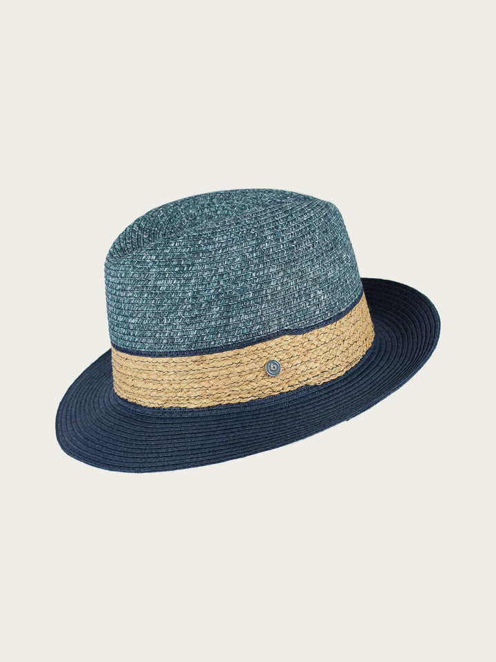 Sommer-Fedora mit Melange-Effekt - denim / 57 | 629004-580-57