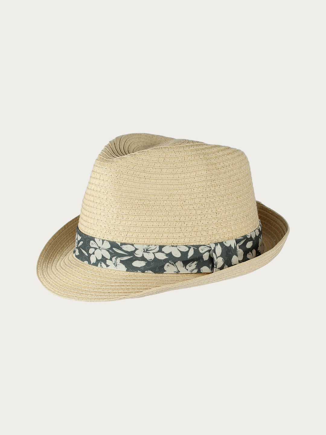 Trilby mit sommerlichem Blüten-Print am Hutband - camel / 57 | 629008-180-57