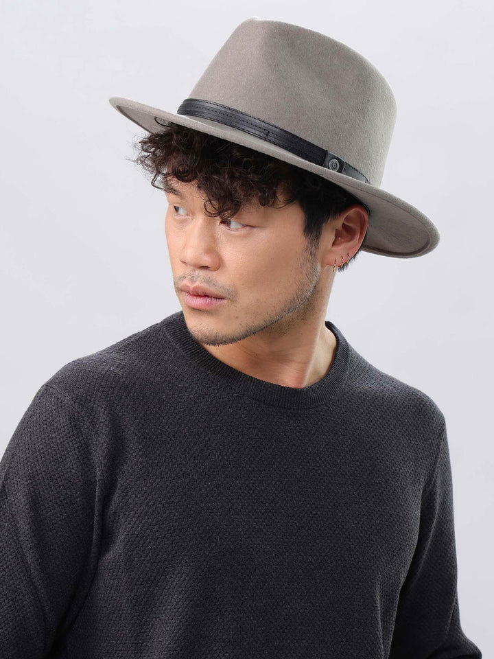 bugatti Fedora aus Wollfilz mit Lederband - taupe / 58 | 629000-860-58