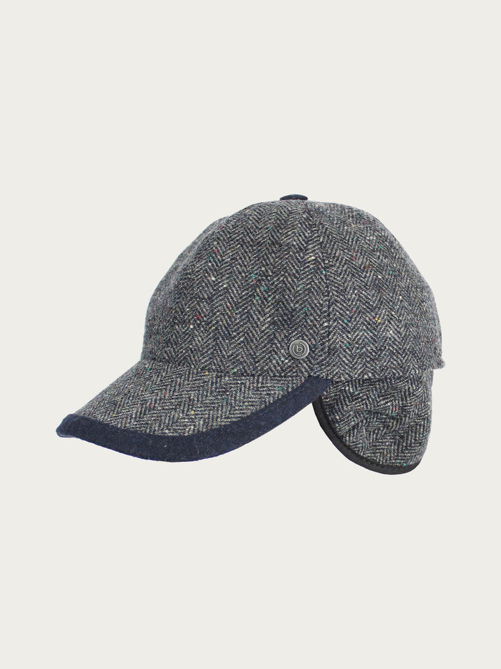 Baseballkappe mit Fischgrät-Muster und Ohrenklappen - denim / 59 | 629200-580-59