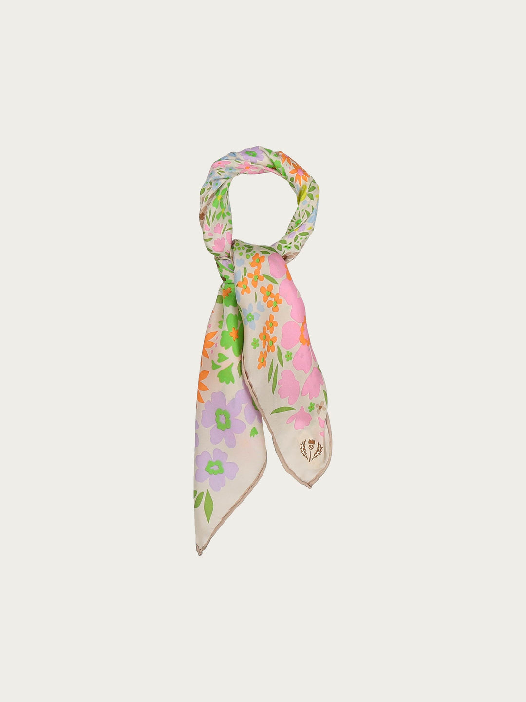 Nicki scarf with floral print in pure silk