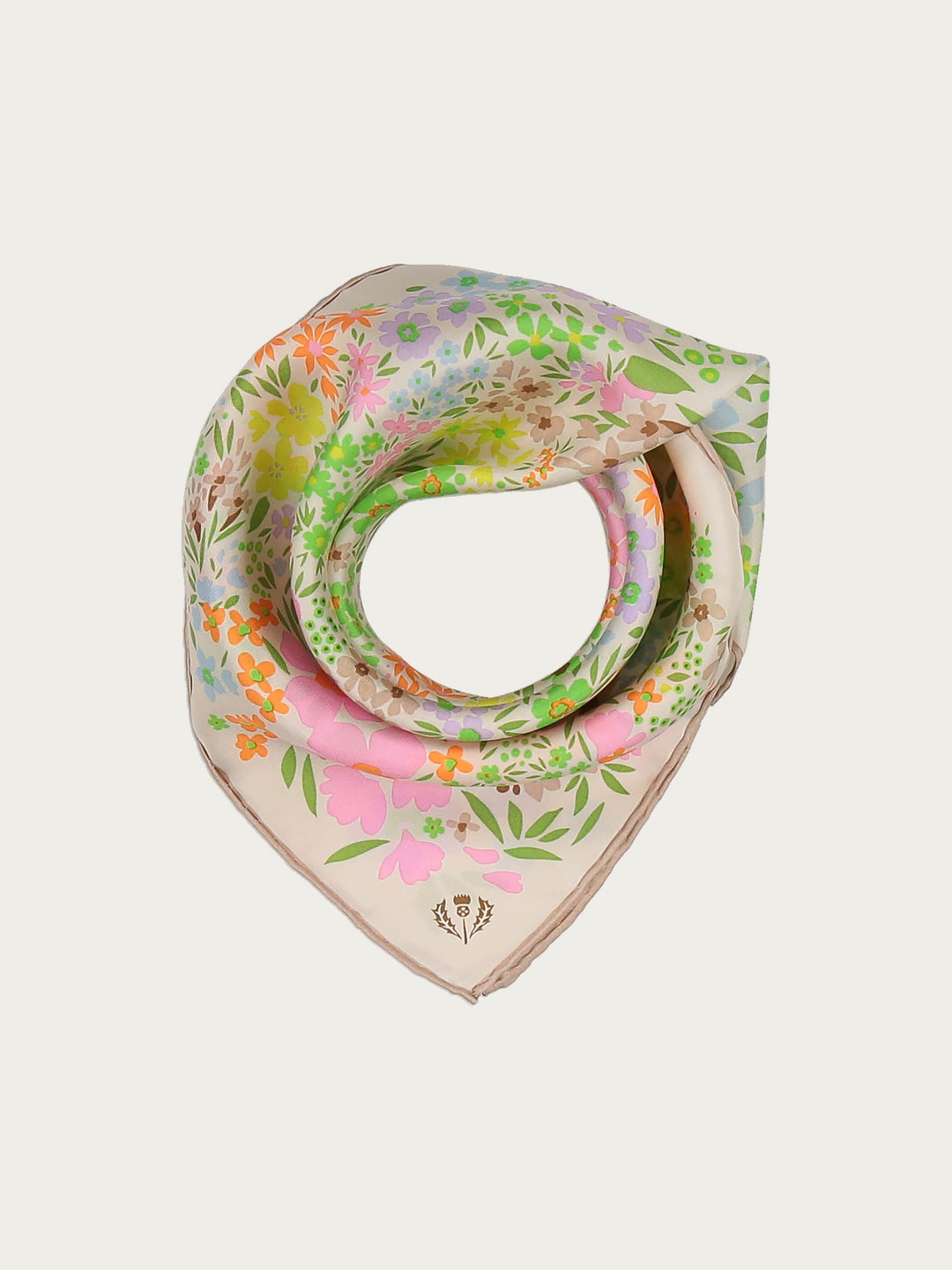 Nicki scarf with floral print in pure silk