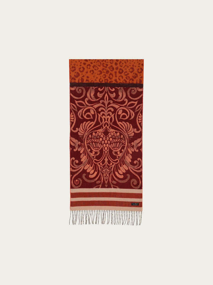 Cashmink scarf with paisley and leo design