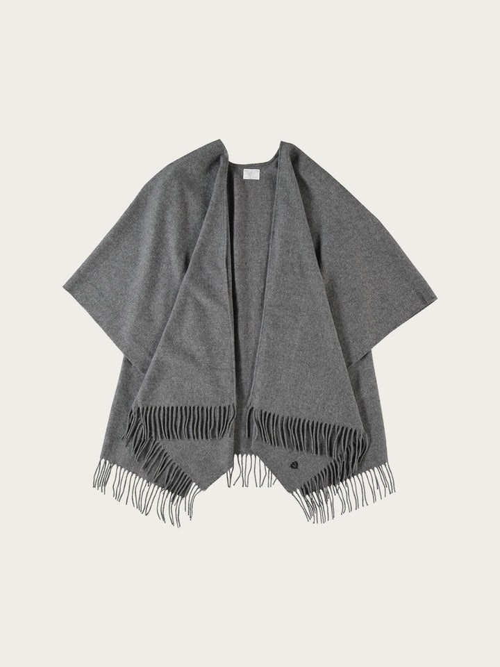 Einfarbiger Poncho aus reinem Polyacryl - Made in Germany