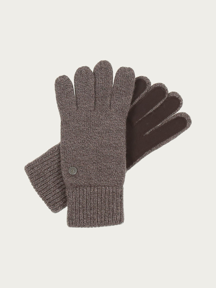 Melierte bugatti Strickhandschuhe in Wollmischung - taupe / L | 629601-860-L