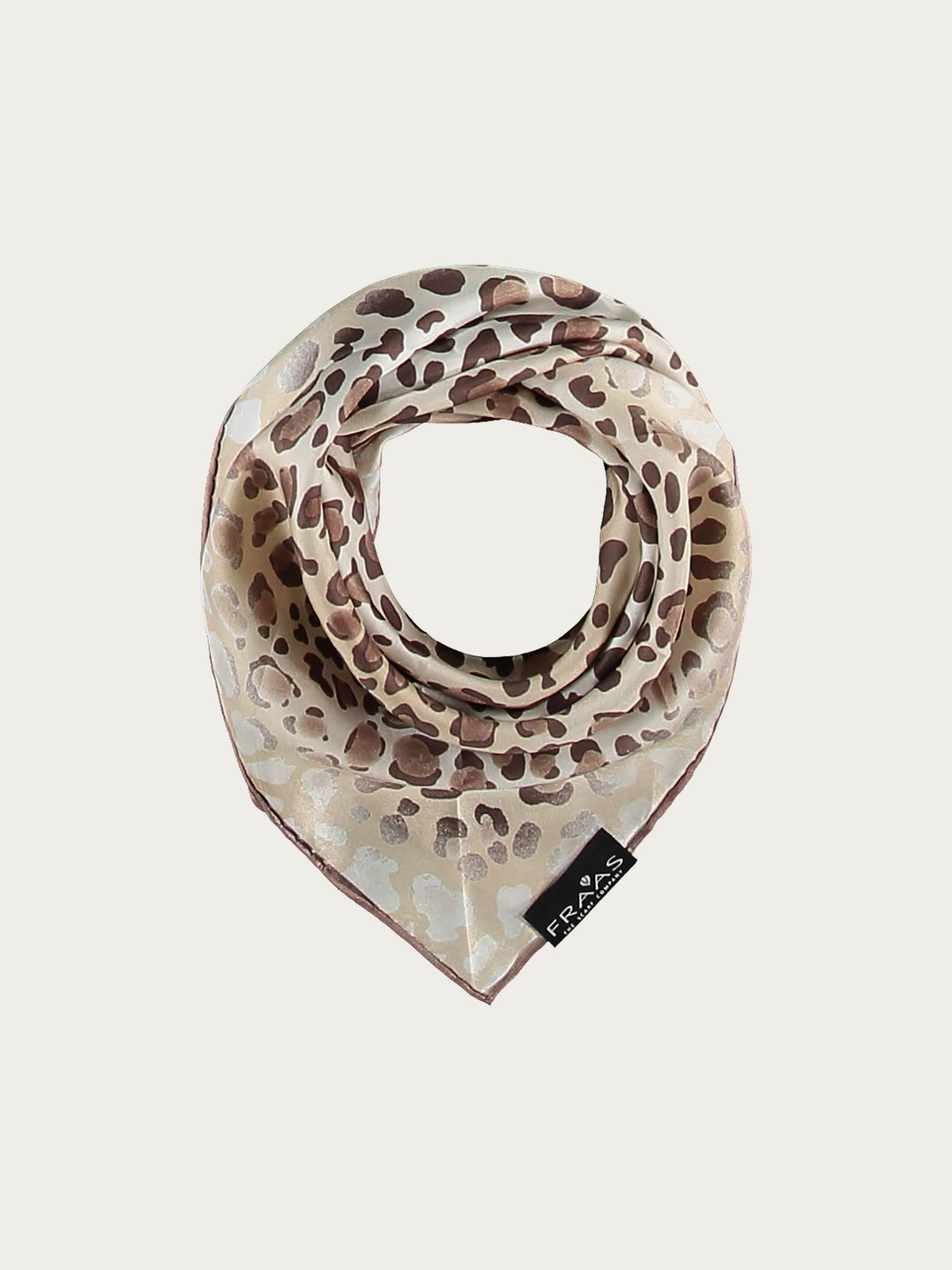 Nickituch mit Animal-Print aus reiner Seide - camel | 612161-180