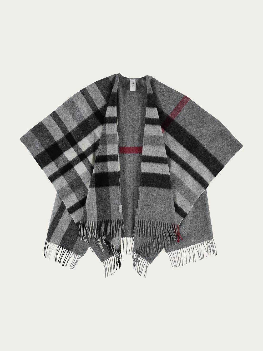 Woll-Poncho mit FRAAS Plaid Karo in Geschenkbox - grey / OneSize | 600010-960