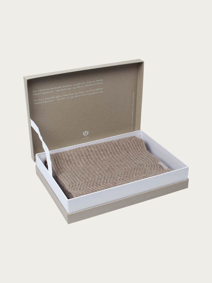 Grobstrick Kaschmir-Schal in Geschenkbox - taupe / OneSize | 600014-860