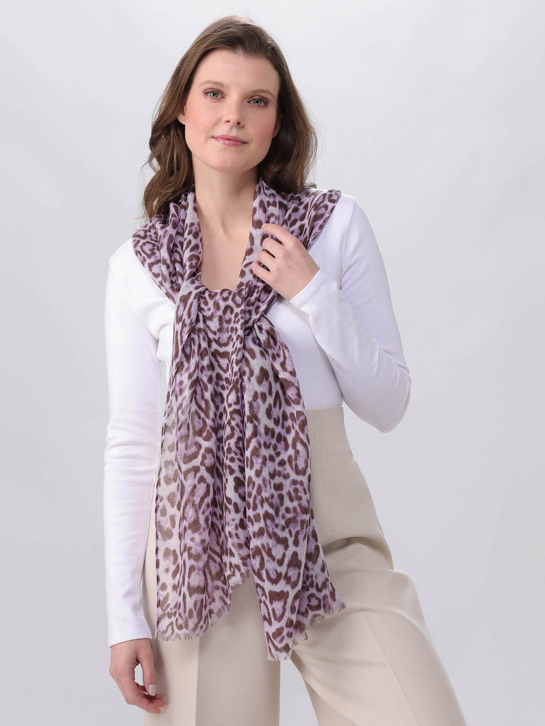 Schal mit Animal-Print - lavender / OneSize | 602031-460