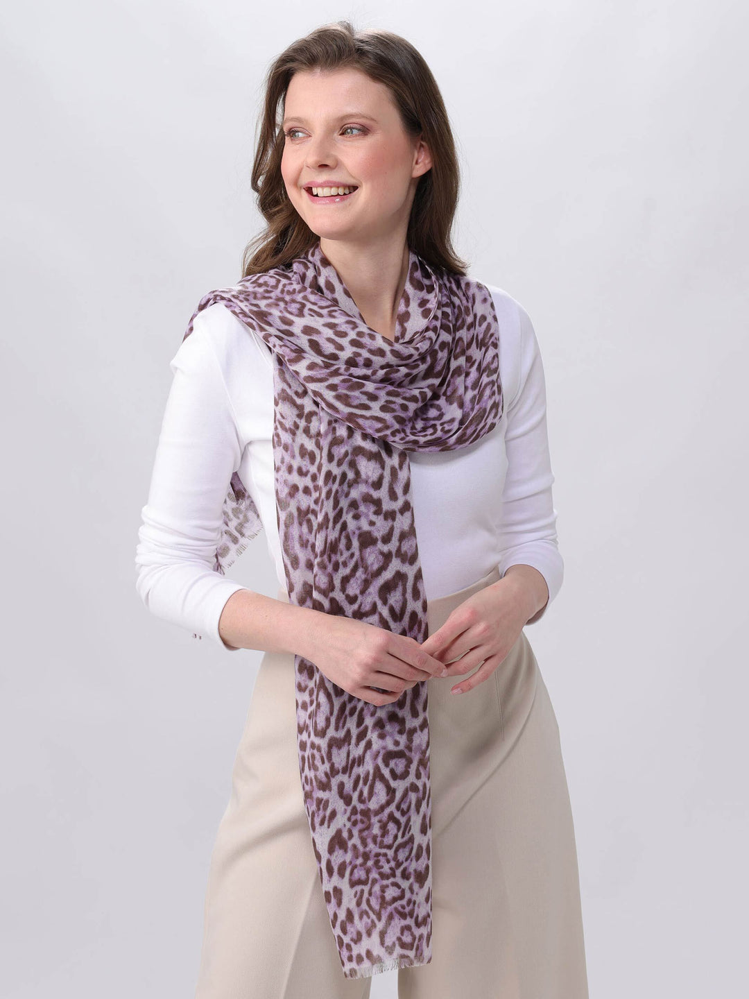 Schal mit Animal-Print - lavender / OneSize | 602031-460