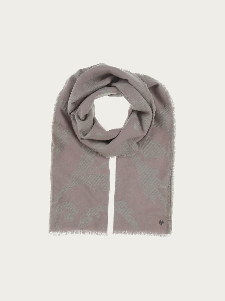 Fil Coupé Stola mit Ranken-Muster - morning grey / OneSize | 609039-951