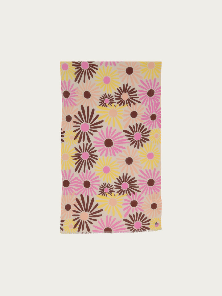 Baumwollschal mit Blumen-Print - orchid pink / OneSize | 609041-435