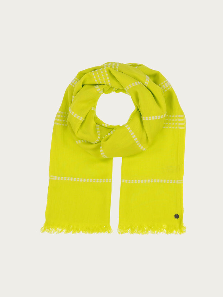 Sommerliche Stola mit Streifen in Baumwollmischung - sunny lime / OneSize | 609043-712