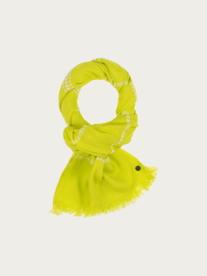 Sommerliche Stola mit Streifen in Baumwollmischung - sunny lime / OneSize | 609043-712