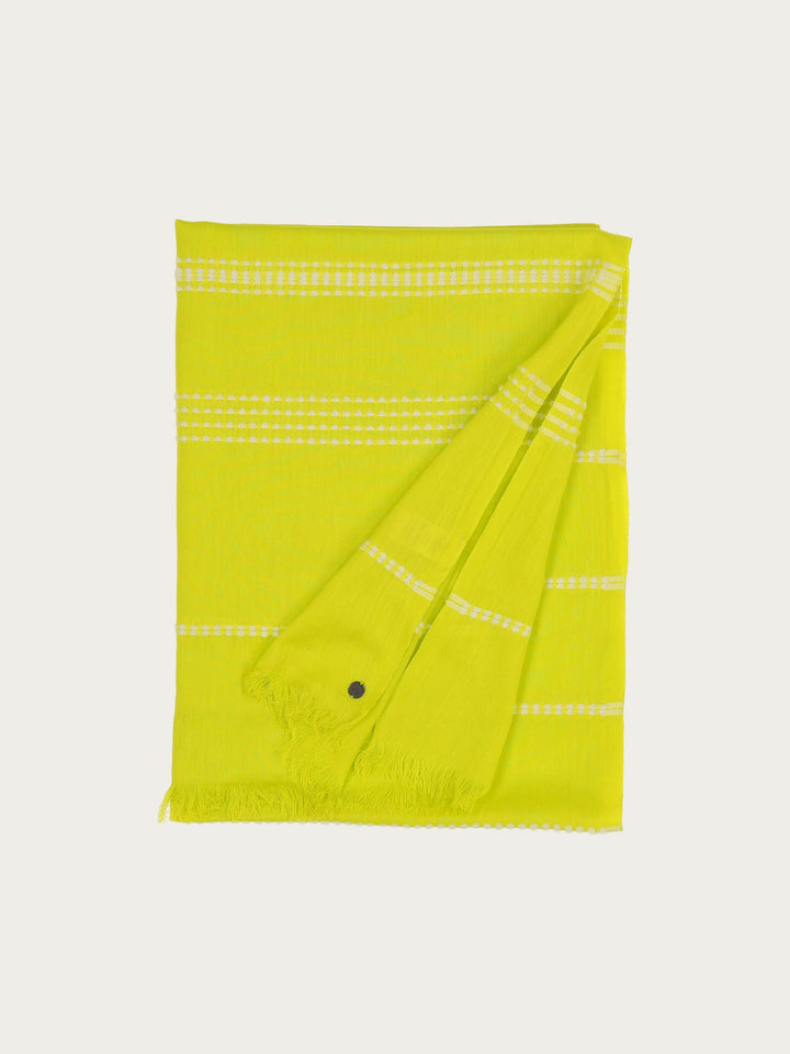 Sommerliche Stola mit Streifen in Baumwollmischung - sunny lime / OneSize | 609043-712