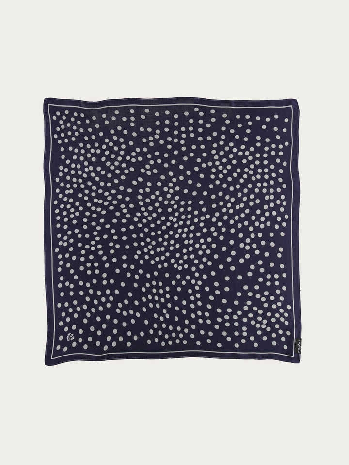 Nickituch mit Polka Dots aus reiner Seide - navy / OneSize | 612169-590