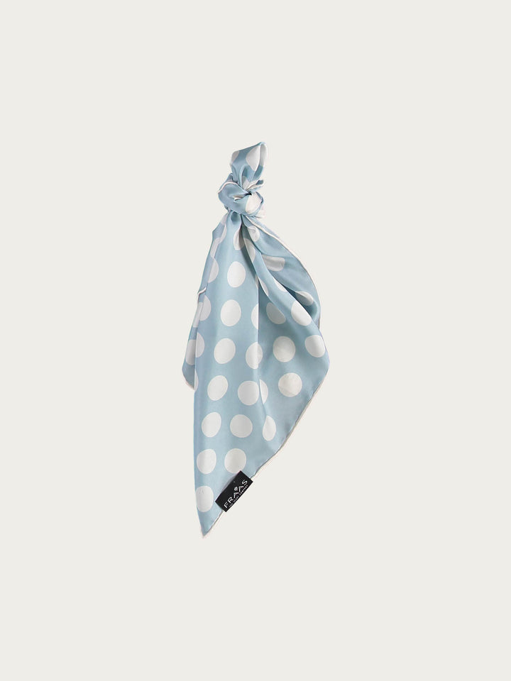 Nickituch mit Polka Dot-Print aus reiner Seide - light blue / OneSize | 612181-500