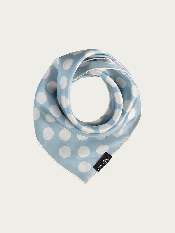 Nickituch mit Polka Dot-Print aus reiner Seide - light blue / OneSize | 612181-500