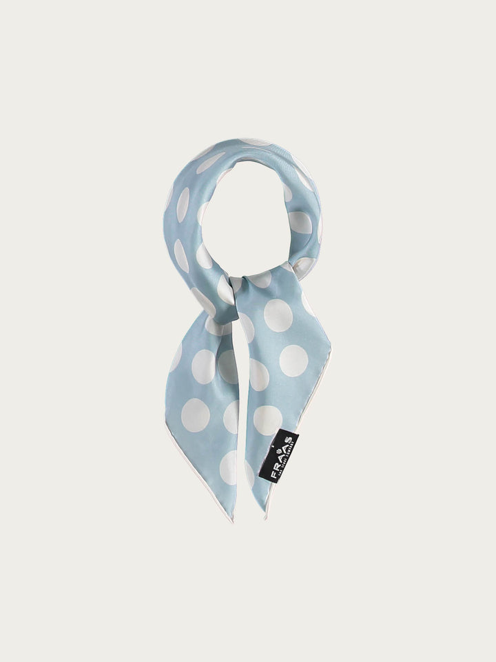 Nickituch mit Polka Dot-Print aus reiner Seide - light blue / OneSize | 612181-500