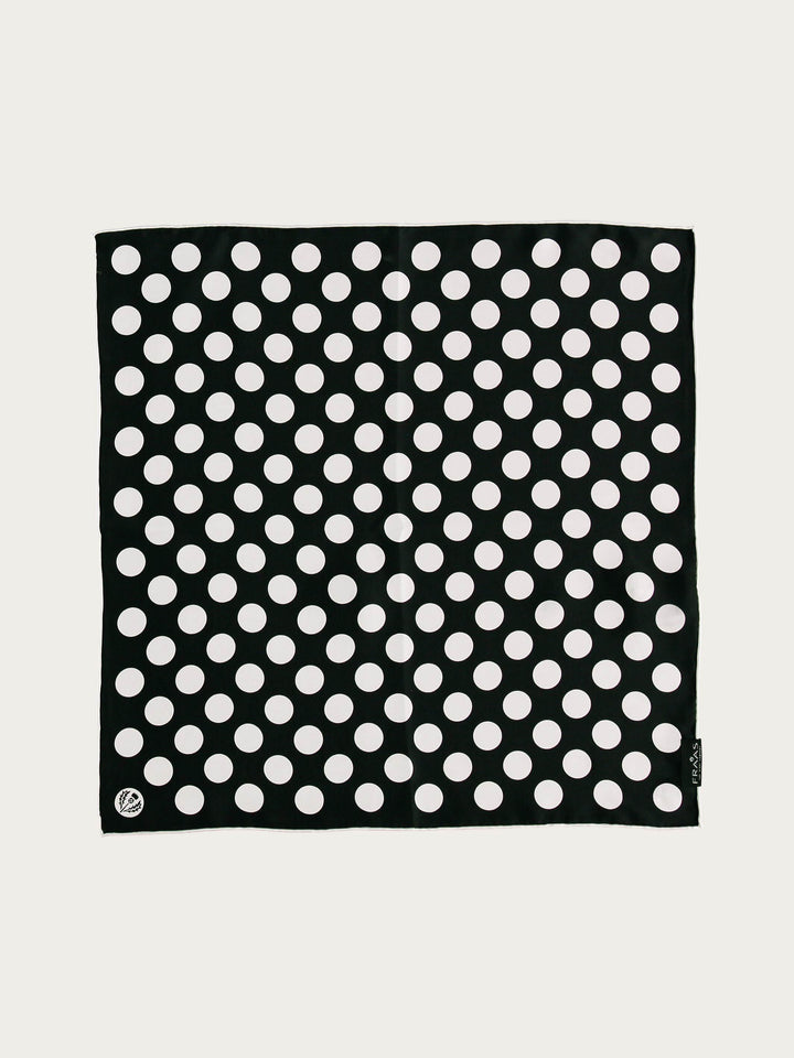 Nickituch mit Polka Dot-Print aus reiner Seide - black / OneSize | 612181-990