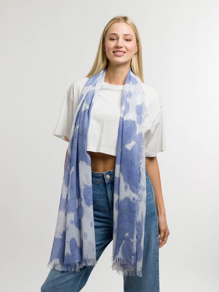 Sommerschal mit marmoriertem Muster - pure blue / OneSize | 623105-523