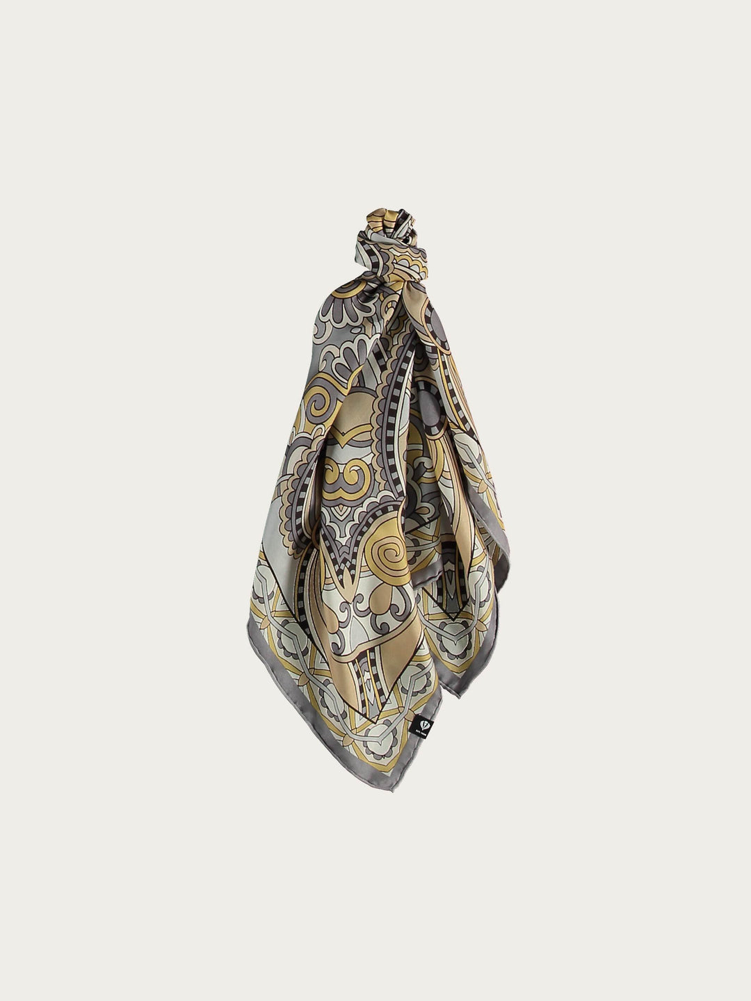 Bandana aus reiner Seide - Paisley Print - light grey / OneSize | 624017-950