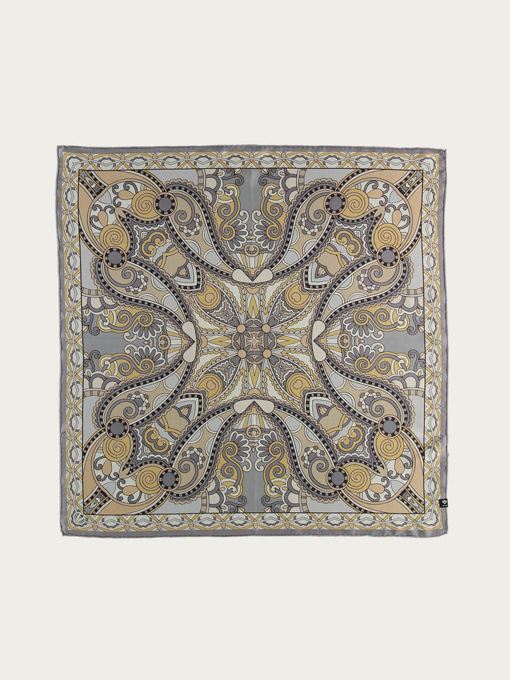 Bandana aus reiner Seide - Paisley Print - light grey / OneSize | 624017-950