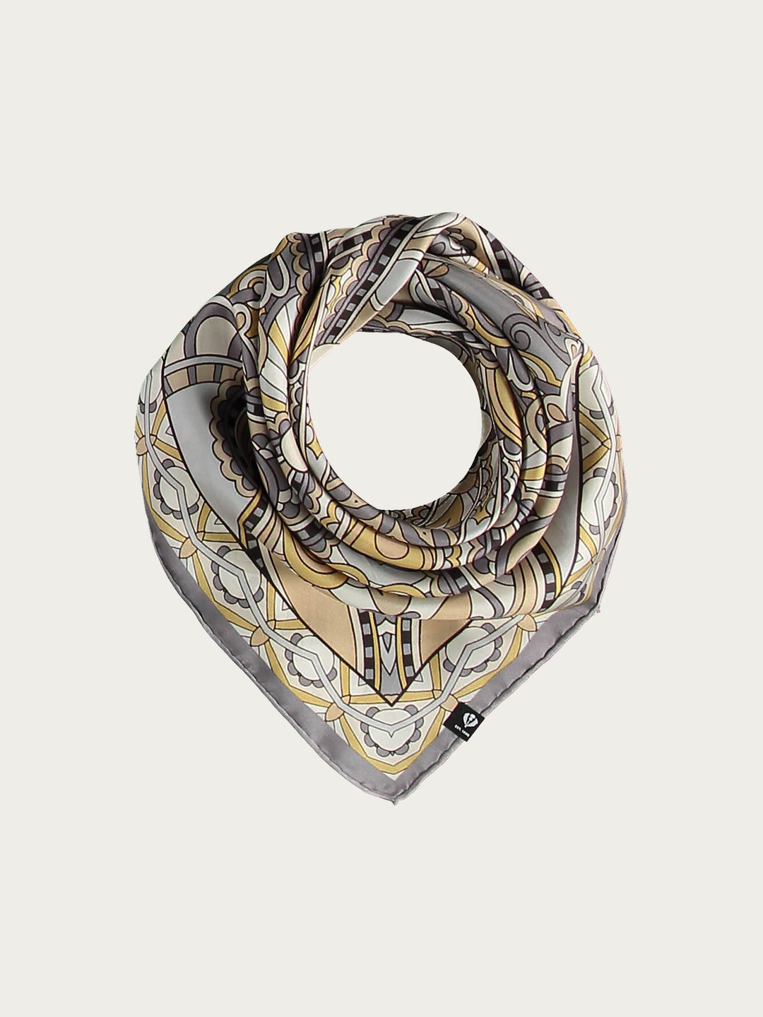 Bandana aus reiner Seide - Paisley Print - light grey / OneSize | 624017-950