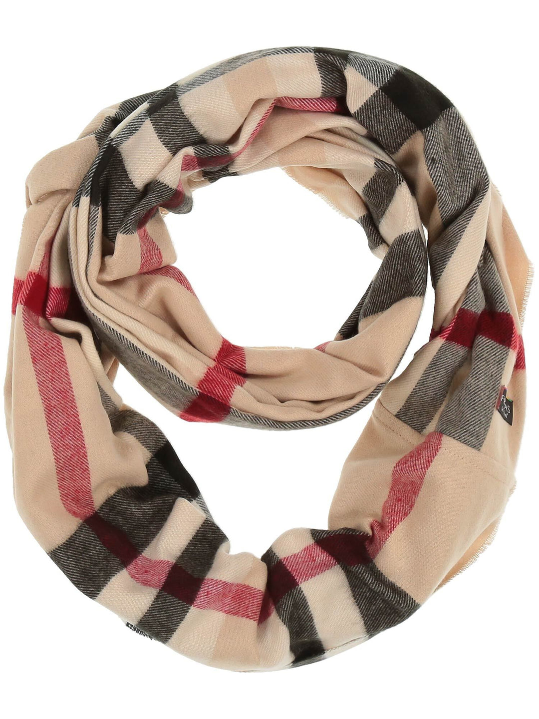 Schmaler Cashmink-Loop mit FRAAS Plaid Karo - beige / OneSize | 625118-170