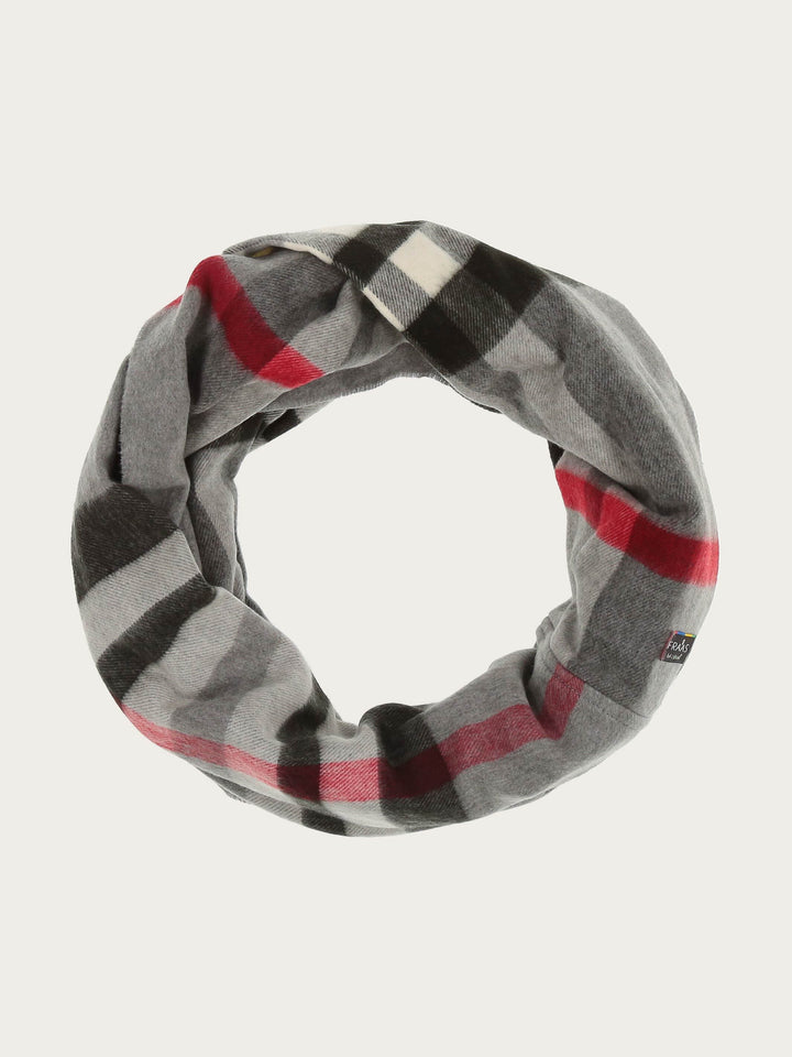 Schmaler Cashmink-Loop mit FRAAS Plaid Karo - light aluminium / OneSize | 625118-955