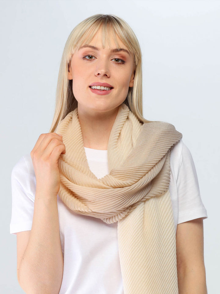 Plissee-Stola mit Ombré-Effekt - beige / OneSize | 625490-170