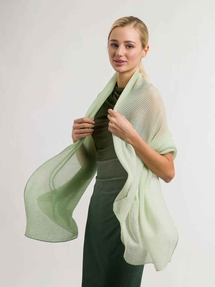 Plissee-Stola mit Ombré-Effekt - misty jade / OneSize | 625490-705