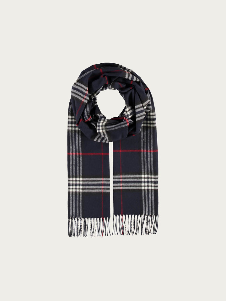 Cashmink-Schal mit FRAAS Plaid Karo - Made in Germany - navy / OneSize | 627056-590