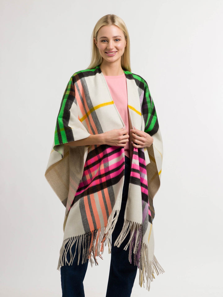 Wendbarer Poncho FRAAS Plaid Karo / Uni - cashew / OneSize | 631022-071