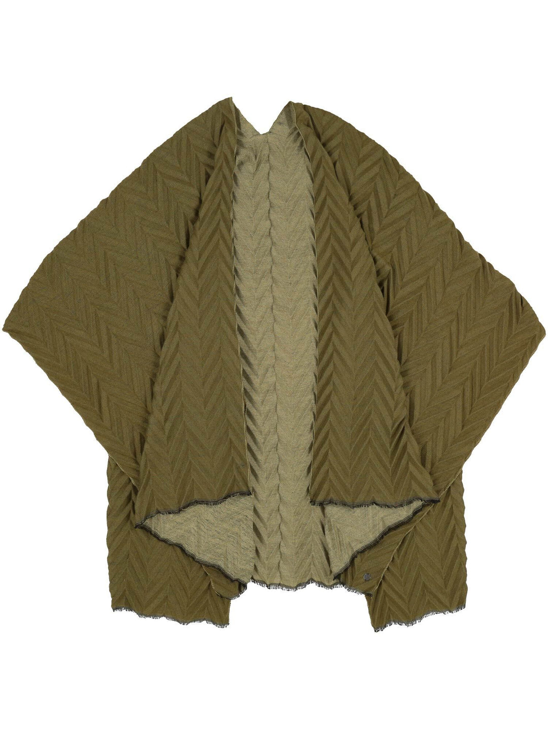 Plissierter Damen Poncho - khaki / OneSize | 631023-750