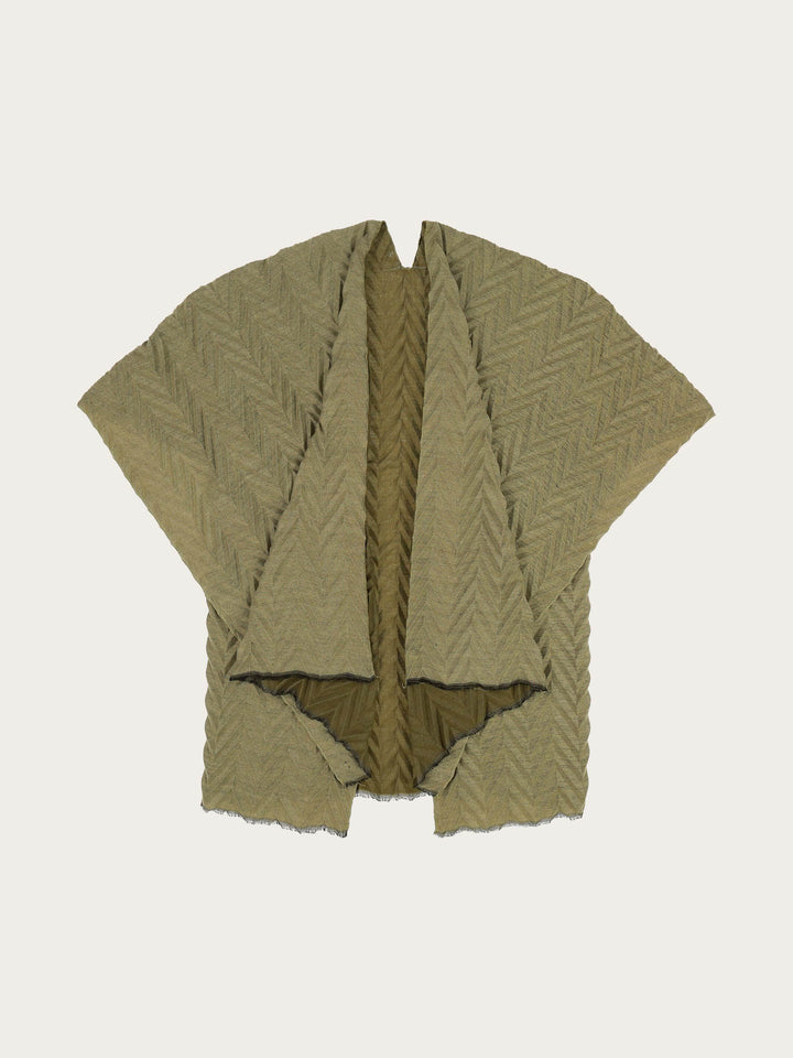 Plissierter Damen Poncho - khaki / OneSize | 631023-750