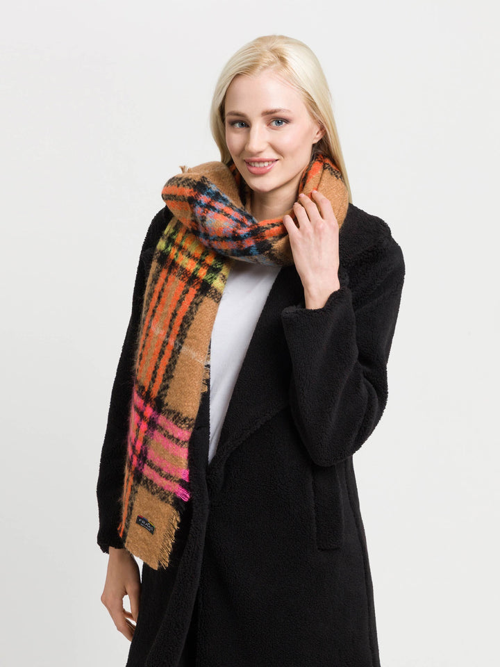 Cashmink-Stola mit FRAAS Plaid Karo - Made in Germany - rabbit / OneSize | 631257-181