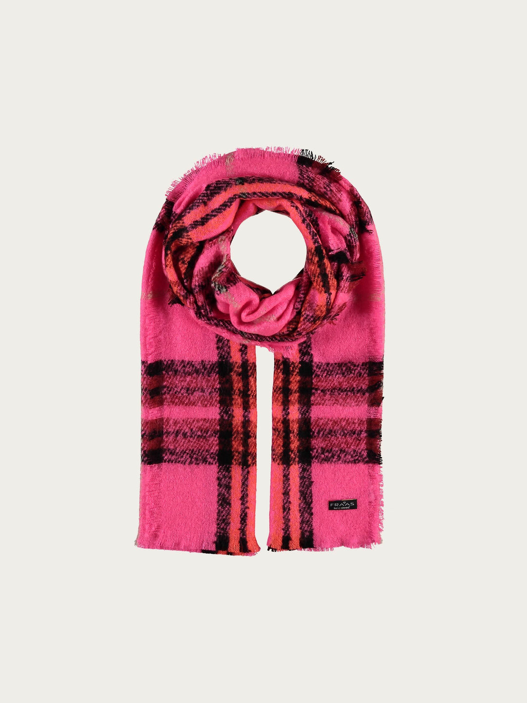 Cashmink-Stola mit FRAAS Plaid Karo - Made in Germany - pink / OneSize | 631257-450