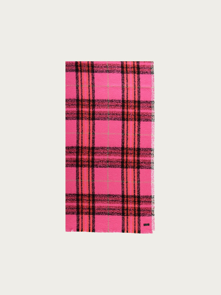 Cashmink-Stola mit FRAAS Plaid Karo - Made in Germany - pink / OneSize | 631257-450