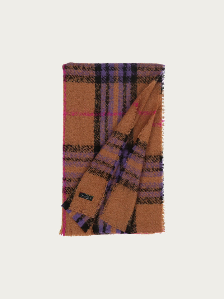 Cashmink-Stola mit FRAAS Plaid Karo - Made in Germany - royal purple / OneSize | 631257-492