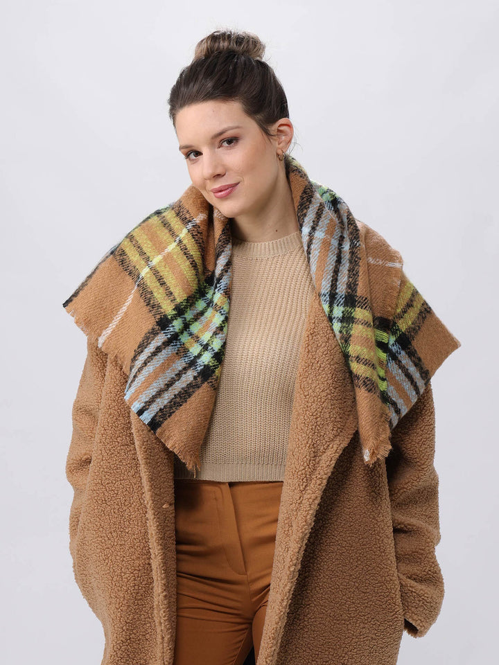 Cashmink-Stola mit FRAAS Plaid Karo - Made in Germany - apple / OneSize | 631257-720