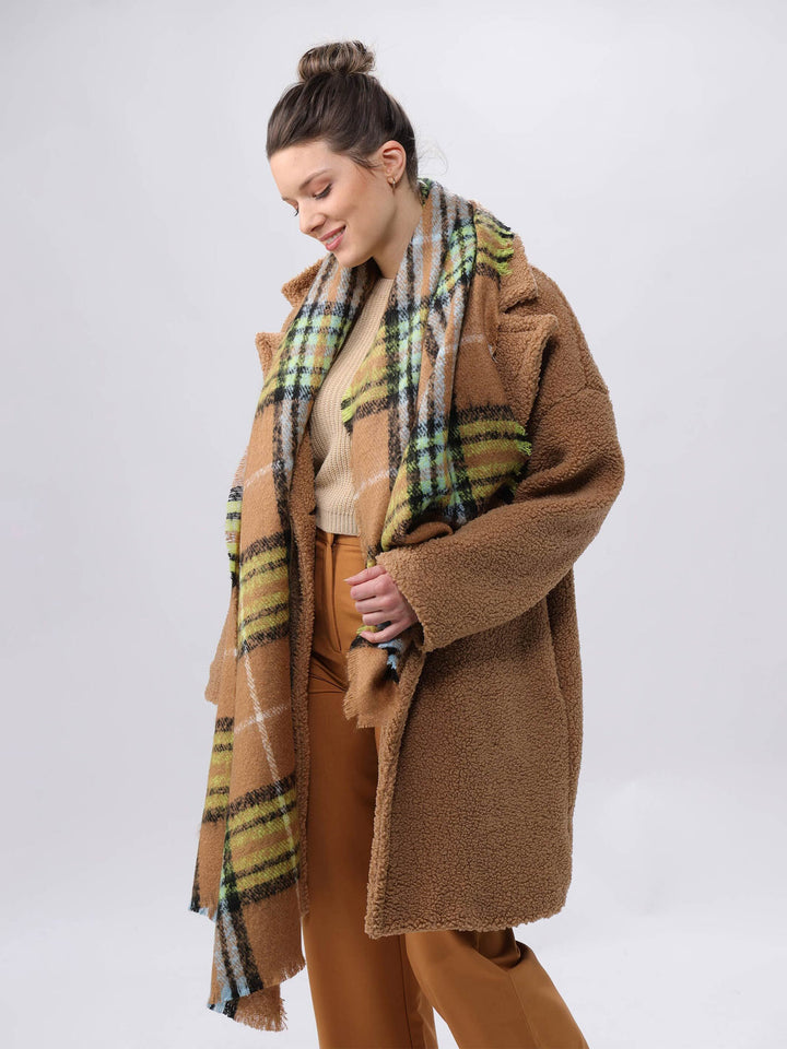 Cashmink-Stola mit FRAAS Plaid Karo - Made in Germany - apple / OneSize | 631257-720