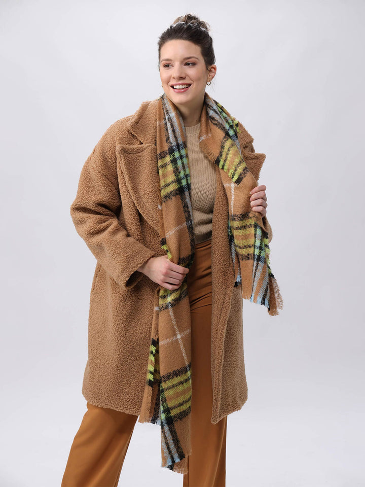 Cashmink-Stola mit FRAAS Plaid Karo - Made in Germany - apple / OneSize | 631257-720