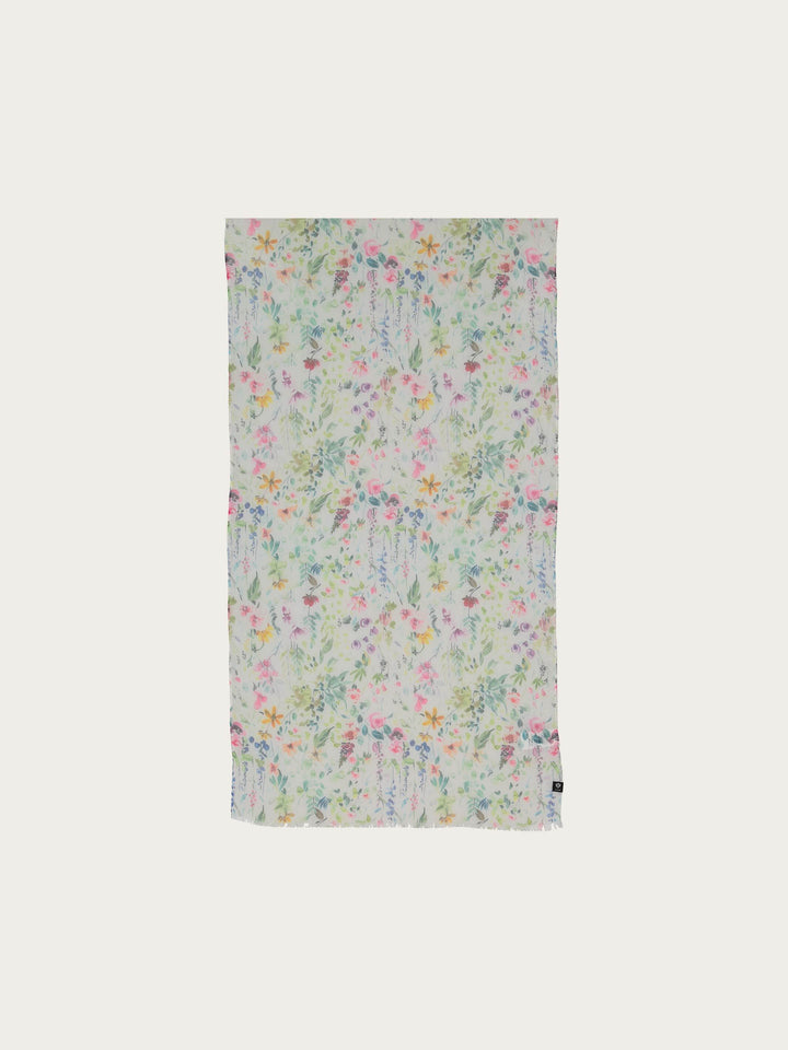 Sustainability Edition - Schal mit zartem Blumen-Design - pure white / OneSize | 640016-012