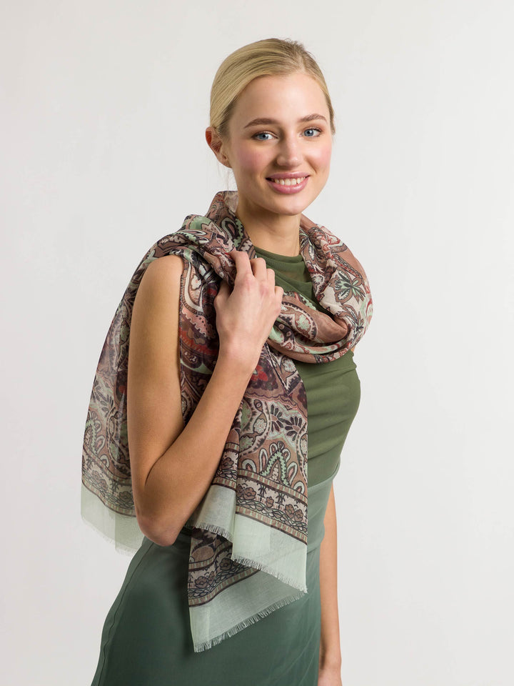 Sustainability Edition - Schal mit Paisley-Design - misty jade / OneSize | 640024-705