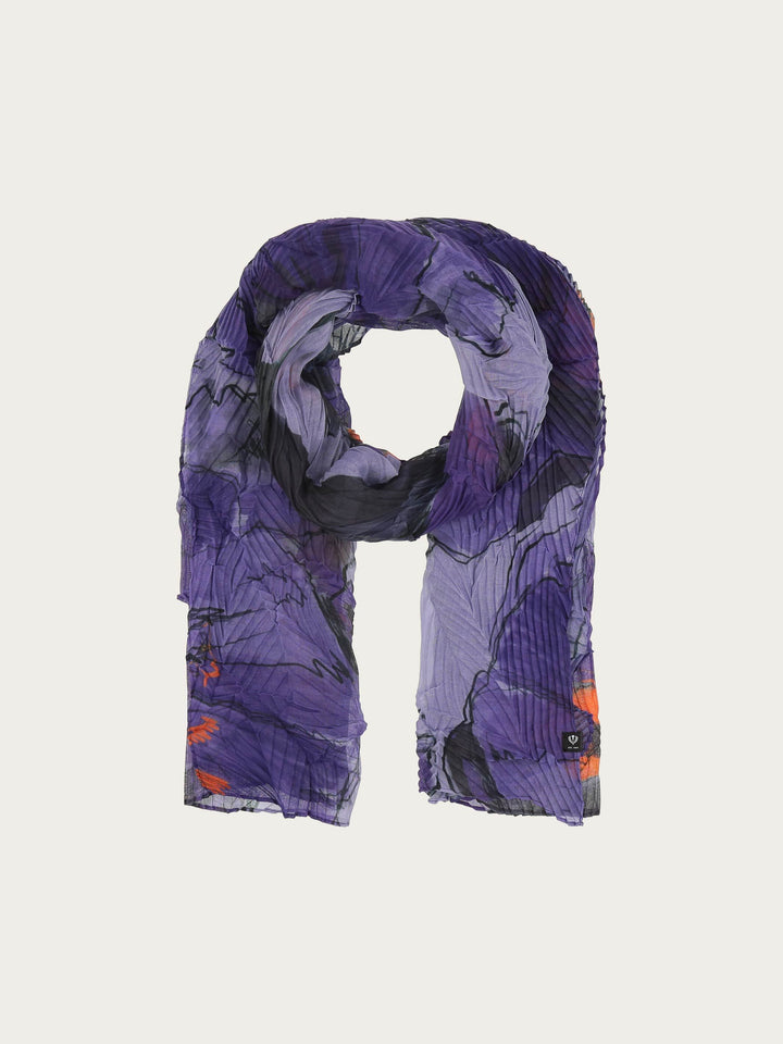 Sustainability Edition - Krepp-Schal mit Blumen-Print - royal purple / OneSize | 640031-492