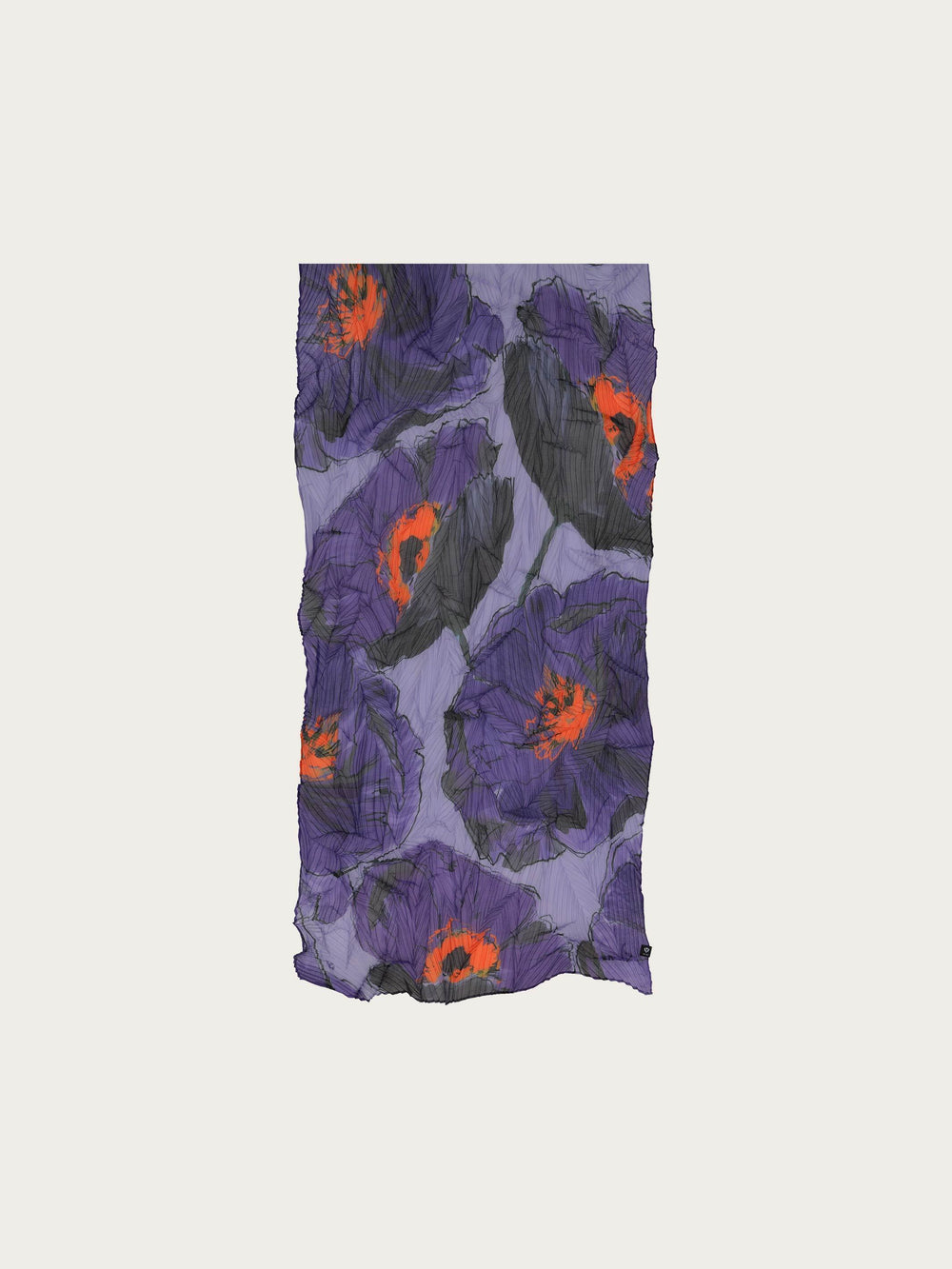 Sustainability Edition - Krepp-Schal mit Blumen-Print - royal purple / OneSize | 640031-492