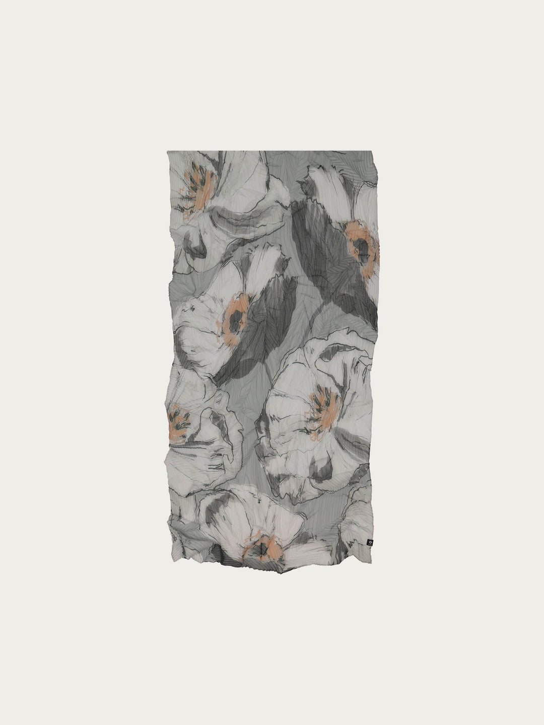 Sustainability Edition - Krepp-Schal mit Blumen-Print - grey / OneSize | 640031-960